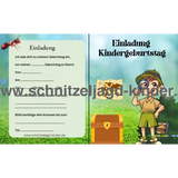 Natur Einladungskarte Für Kindergeburtstag Vorlage zum ausdrucken - schnitzeljagd-kinder