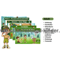 Natur-Wald Schatzsuche - Schnitzeljagd Zum Ausdrucken (PDF) Für 5-8 Jahre - schnitzeljagd-kinder