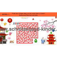 NINJA-SCHNITZELJAGD IN JAPAN-4-5 JAHREN - SCHNITZELJAGD AUFGABEN ZUM AUSDRUCKEN PDF - schnitzeljagd-kinder