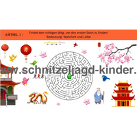 Ninja Schnitzeljagd in Japan-6-7 Jahren - schnitzeljagd