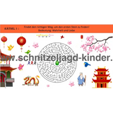 Ninja Schnitzeljagd in Japan-6-7 Jahren - schnitzeljagd