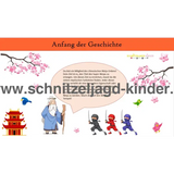 Ninja Schnitzeljagd in Japan-6-7 Jahren - schnitzeljagd