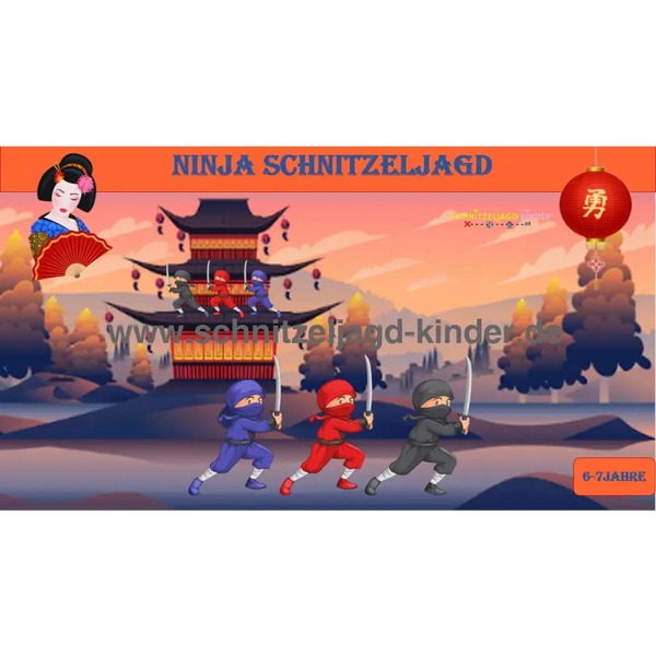 Ninja Schnitzeljagd in Japan-6-7 Jahren - schnitzeljagd