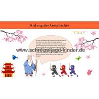 Ninja Schnitzeljagd in Japan-6-7 Jahren - schnitzeljagd