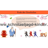 NINJA-SCHNITZELJAGD IN JAPAN-8-9 JAHREN - SCHNITZELJAGD AUFGABEN ZUM AUSDRUCKEN PDF - schnitzeljagd-kinder