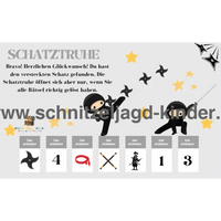 Ninja Schnitzeljagd Zum Ausdrucken, Schatzsuche Für Kinder Von 5-8 Jahren - schnitzeljagd-kinder