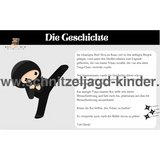 Ninja Schnitzeljagd Zum Ausdrucken, Schatzsuche Für Kinder Von 5-8 Jahren - schnitzeljagd-kinder