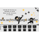 Ninja Schnitzeljagd Zum Ausdrucken, Schatzsuche Für Kinder Von 5-8 Jahren - schnitzeljagd-kinder