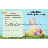 Oster Einladungskarte Für Kindergeburtstag Vorlage zum ausdrucken-schnitzeljagd-kinder