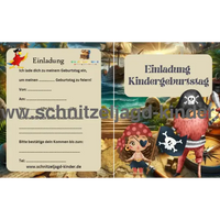 Piraten Einladungskarte Für Kindergeburtstag Vorlage zum ausdrucken - schnitzeljagd-kinder