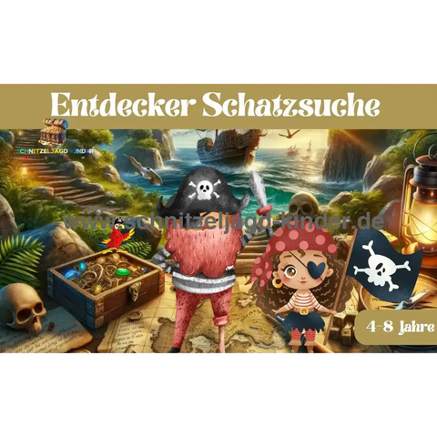 Piraten Entdecker Schatzsuche zum ausdrucken -4-8 jahren