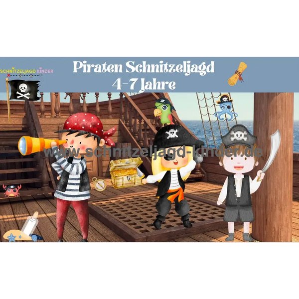 Piraten Schatzuche - Schnitzeljagd zum Ausdrucken (4-7