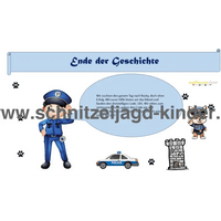 Polizei Schnitzeljagd - SCHATZSUCHE 4-5 JAHREN - SCHNITZELJAGD AUFGABEN ZUM AUSDRUCKEN PDF - schnitzeljagd-kinder
