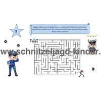 Polizei Schnitzeljagd - SCHATZSUCHE 4-5 JAHREN - SCHNITZELJAGD AUFGABEN ZUM AUSDRUCKEN PDF - schnitzeljagd-kinder