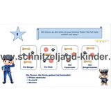 Polizei Schnitzeljagd - SCHATZSUCHE 6-7 JAHREN - SCHNITZELJAGD AUFGABEN ZUM AUSDRUCKEN PDF - schnitzeljagd-kinder