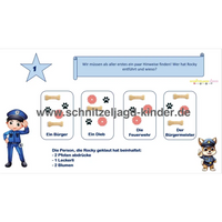 Polizei Schnitzeljagd - SCHATZSUCHE 8+ JAHREN - SCHNITZELJAGD AUFGABEN ZUM AUSDRUCKEN PDF-schnitzeljagd-kinder