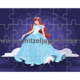 PRINZESSIN - 2 - 24-TEILIGE PUZZLE ZUM THEMA PRINZESSIN PUZZLE ZUM AUSDRUCKEN. - schnitzeljagd-kinder