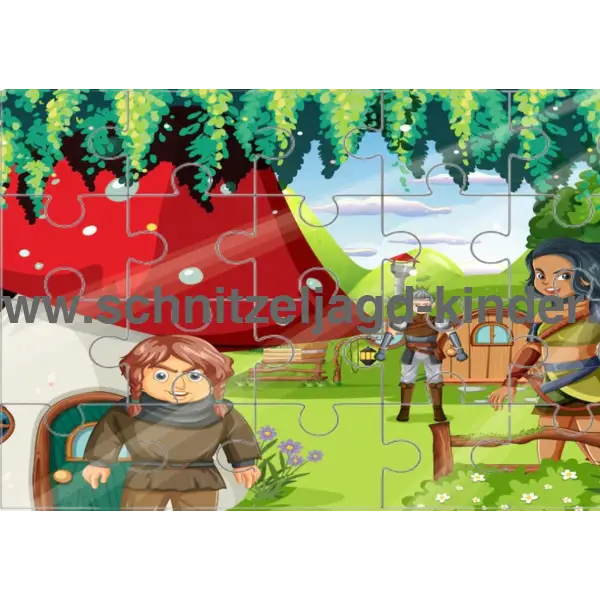 Puzzle Ritter - 24-teiliges Puzzle mit dem Thema Ritter zum Ausdrucken