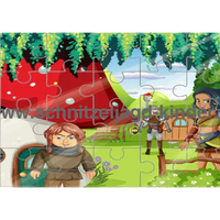 Puzzle Ritter - 24-teiliges Puzzle mit dem Thema Ritter zum Ausdrucken. - schnitzeljagd-kinder