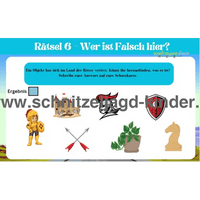 Ritter Schatzsuche - Schnitzeljagd Zum Ausdrucken (4-7 Jahre) - schnitzeljagd-kinder