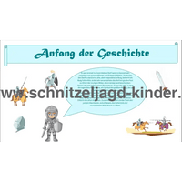 Ritter-Schnitzeljagd für Kinder (4-5 Jahre)- SCHNITZELJAGD AUFGABEN ZUM AUSDRUCKEN PDF - schnitzeljagd-kinder