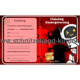 Roboter Einladungskarte Für Kindergeburtstag Vorlage zum ausdrucken - schnitzeljagd-kinder
