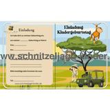 Safari Einladungskarte Für Kindergeburtstag Vorlage zum ausdrucken - schnitzeljagd-kinder