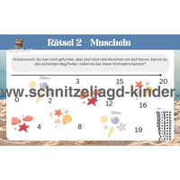 Schnitzeljagd am Strand zum Ausdrucken - schnitzeljagd-kinder