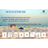 Schnitzeljagd am Strand zum Ausdrucken