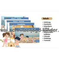 Schnitzeljagd am Strand zum Ausdrucken - schnitzeljagd-kinder