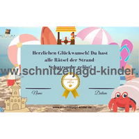 Schnitzeljagd am Strand zum Ausdrucken - schnitzeljagd-kinder