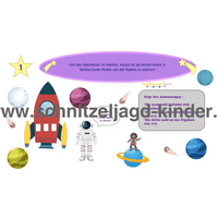 SCHNITZELJAGD ASTRONAUT IM WELTRAUM : 4-5 JAHREN - schnitzeljagd aufgaben zum ausdrucken pdf - schnitzeljagd-kinder
