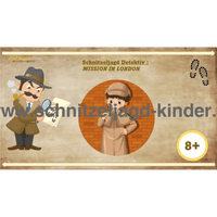 SCHNITZELJAGD DETEKTIV : MISSION IN LONDON - 8-9 JAHREN - SCHNITZELJAGD AUFGABEN ZUM AUSDRUCKEN PDF - schnitzeljagd-kinder