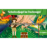 SCHNITZELJAGD IM DSCHUNGEL - RÄTSEL SCHNITZELJAGD AUFGABEN ZUM AUSDRUCKEN-5-8 JAHREN - SCHNITZELJAGD AUFGABEN ZUM AUSDRUCKEN PDF - schnitzeljagd-kinder
