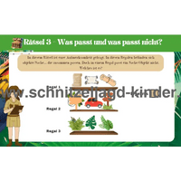 SCHNITZELJAGD IM DSCHUNGEL - RÄTSEL SCHNITZELJAGD AUFGABEN ZUM AUSDRUCKEN-5-8 JAHREN - SCHNITZELJAGD AUFGABEN ZUM AUSDRUCKEN PDF - schnitzeljagd-kinder