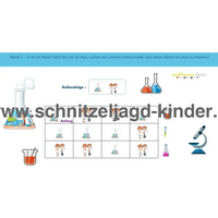 SCHNITZELJAGD IM LABOR-4-5 JAHREN - SCHNITZELJAGD AUFGABEN ZUM AUSDRUCKEN PDF - schnitzeljagd-kinder