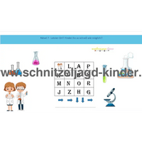 SCHNITZELJAGD IM LABOR 8 JAHREN - SCHNITZELJAGD AUFGABEN ZUM AUSDRUCKEN PDF - schnitzeljagd-kinder