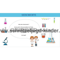 SCHNITZELJAGD IM LABOR 8 JAHREN - SCHNITZELJAGD AUFGABEN ZUM AUSDRUCKEN PDF - schnitzeljagd-kinder