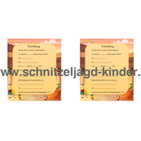 SCHNITZELJAGD IN ÄGYPTEN-EINLADUNG KINDERGEBURTSTAG VORLAGE ZUM AUSDRUCKEN PDF - schnitzeljagd-kinder