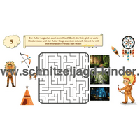 SCHNITZELJAGD Indianer -das verlauren element: 4-5 JAHREN - schnitzeljagd aufgaben zum ausdrucken pdf - schnitzeljagd-kinder