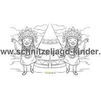 SCHNITZELJAGD Indianer -das verlauren element: 4-5 JAHREN - schnitzeljagd aufgaben zum ausdrucken pdf - schnitzeljagd-kinder