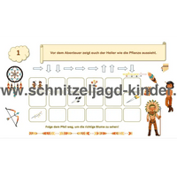SCHNITZELJAGD Indianer -das verlauren element: 4-5 JAHREN - schnitzeljagd aufgaben zum ausdrucken pdf - schnitzeljagd-kinder