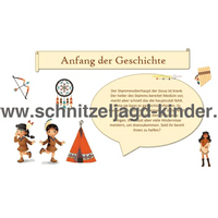 SCHNITZELJAGD Indianer -das verlauren element: 4-5 JAHREN - schnitzeljagd aufgaben zum ausdrucken pdf - schnitzeljagd-kinder