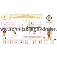 SCHNITZELJAGD Indianer -das verlauren element: 6-7 JAHREN - schnitzeljagd aufgaben zum ausdrucken pdf - schnitzeljagd-kinder