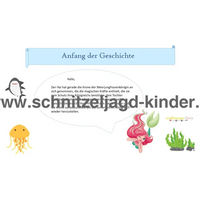SCHNITZELJAGD MEERJUNGFRAU : DAS KÖNIGREICH DER MEERJUNGFRAUEN - MEERJUNGFRAU KINDERGEBURTSTAG-4-5 JAHREN - schnitzeljagd-kinder
