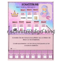 SCHNITZELJAGD MEERJUNGFRAU : Das Königreich der Meerjungfrauen - meerjungfrau kindergeburtstag-6-7 Jahren - schnitzeljagd aufgaben zum ausdrucken pdf - schnitzeljagd-kinder