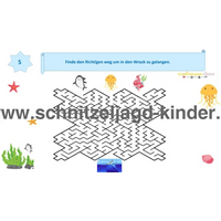 SCHNITZELJAGD MEERJUNGFRAU : DAS KÖNIGREICH DER MEERJUNGFRAUEN - MEERJUNGFRAU KINDERGEBURTSTAG-8-9 JAHREN - SCHNITZELJAGD AUFGABEN ZUM AUSDRUCKEN PDF - schnitzeljagd-kinder