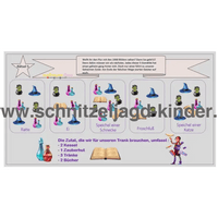Schnitzeljagd Untersuchung in der Zaubererschule-6-7 JAHREN - SCHNITZELJAGD AUFGABEN ZUM AUSDRUCKEN PDF - schnitzeljagd-kinder