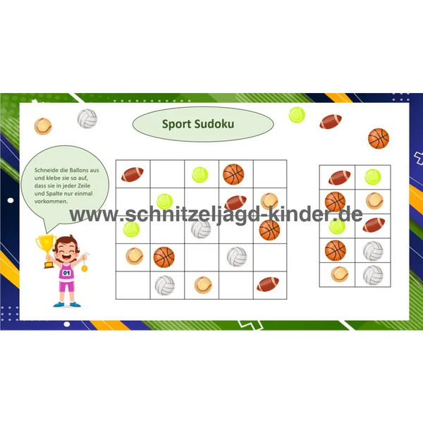 Sport-Sudoku - Ein Sudoku zum Thema Sport! schnitzeljagd-kinder