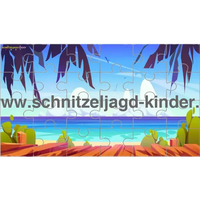 Strand - 24-teiliges Puzzle zum Thema Sommer und Strand puzzle zum ausdrucken - schnitzeljagd-kinder